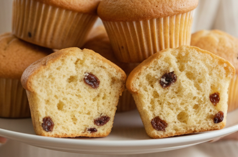 Raisin Sponge Muffins