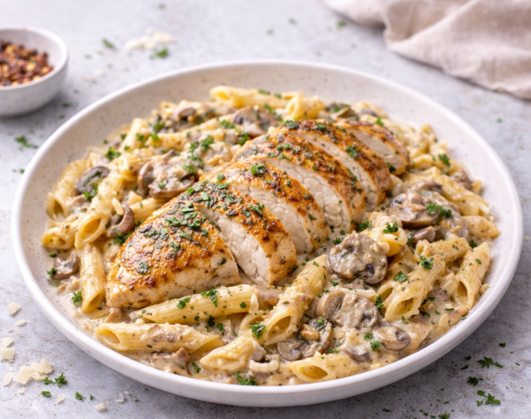 Creamy Chicken Mushroom Pasta