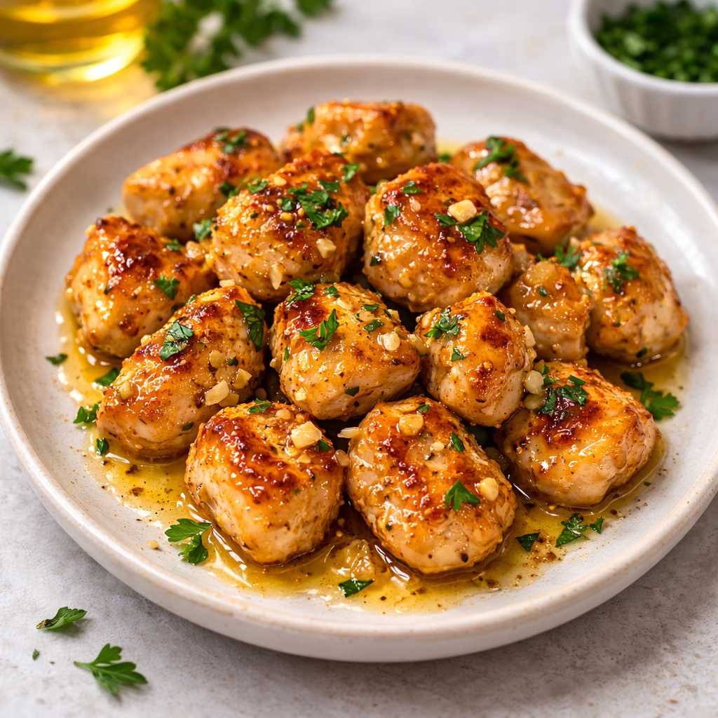 Garlic Butter Chicken Bites – Easy 20 Minute Chicken Dinner