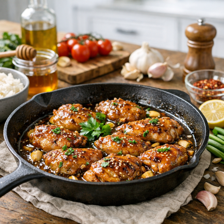 Sweet Savory Easy Dinner: Honey Garlic Chicken Skillethoney garlic chicken skillet