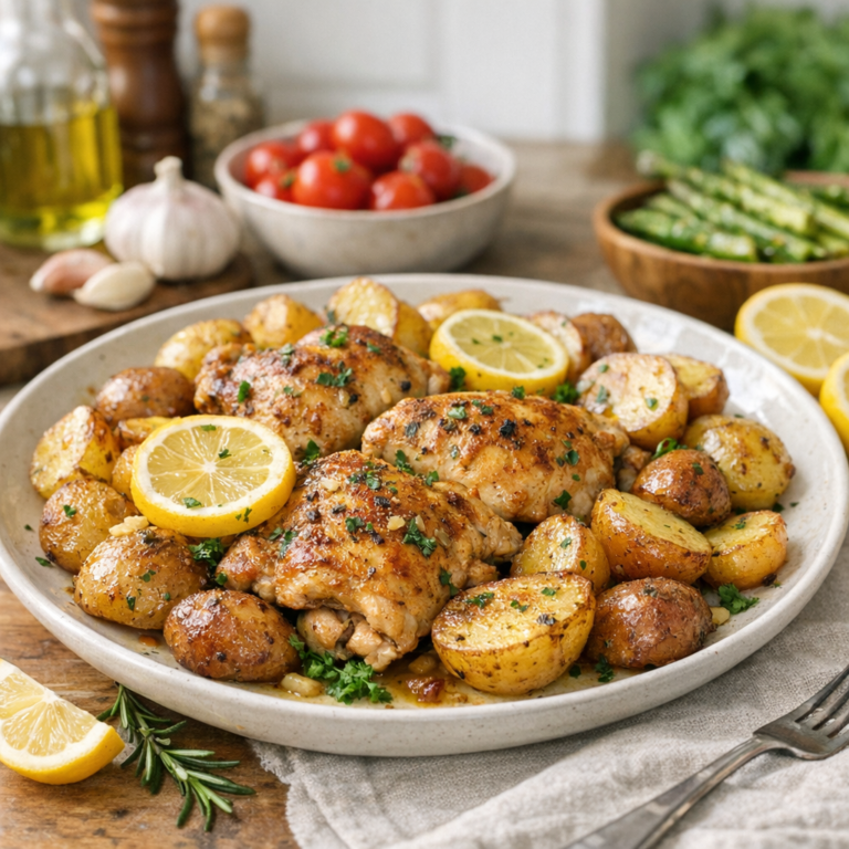 Lemon Chicken with Roasted Potatoes