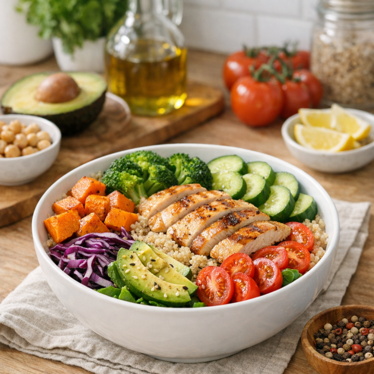 Healthy Chicken Veggie Bowl