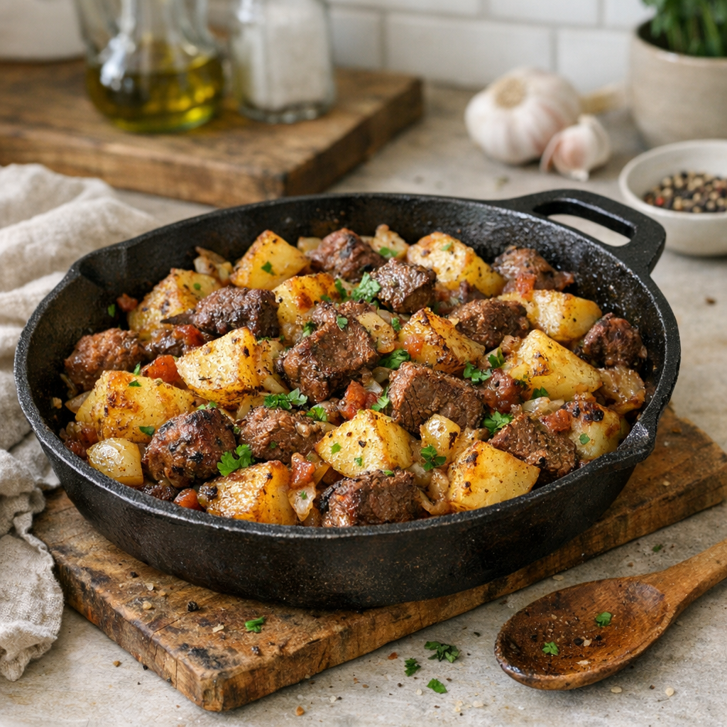 Beef and potato skillet