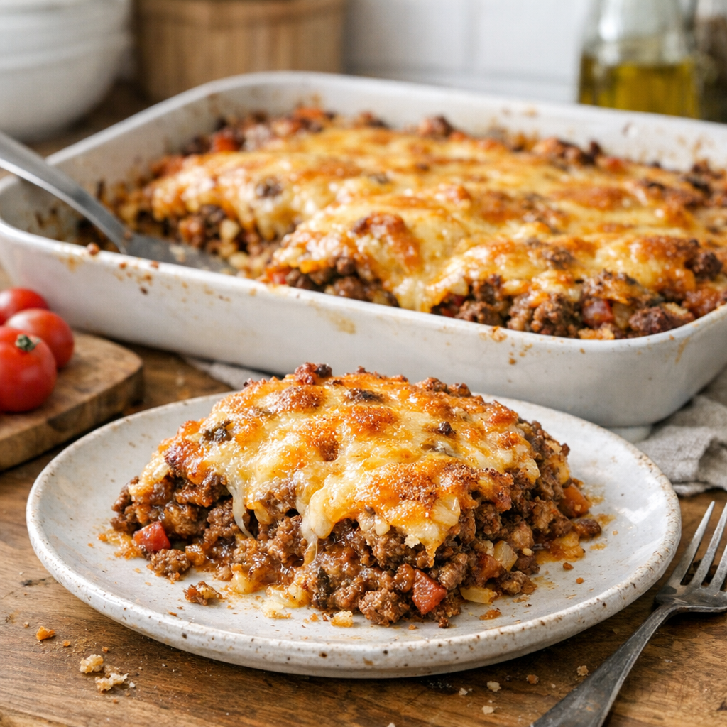 Cheesy ground beef bake