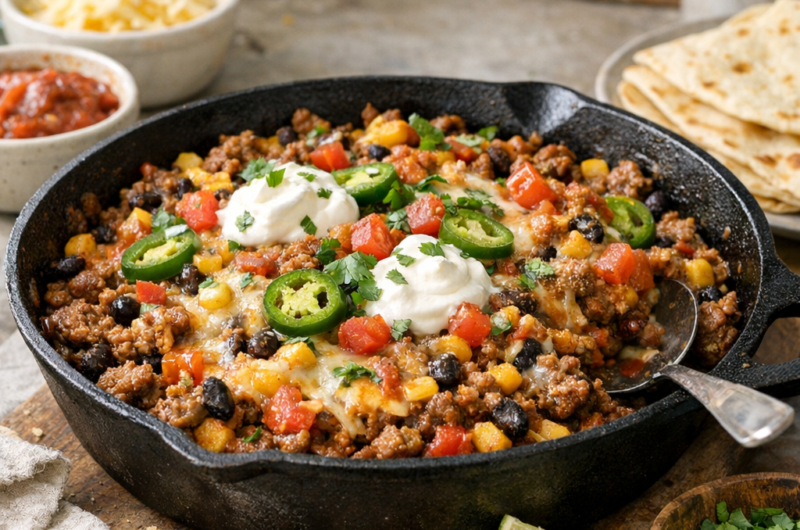 Beef Taco Skillet: Mexican-Style Easy Dinner Recipe