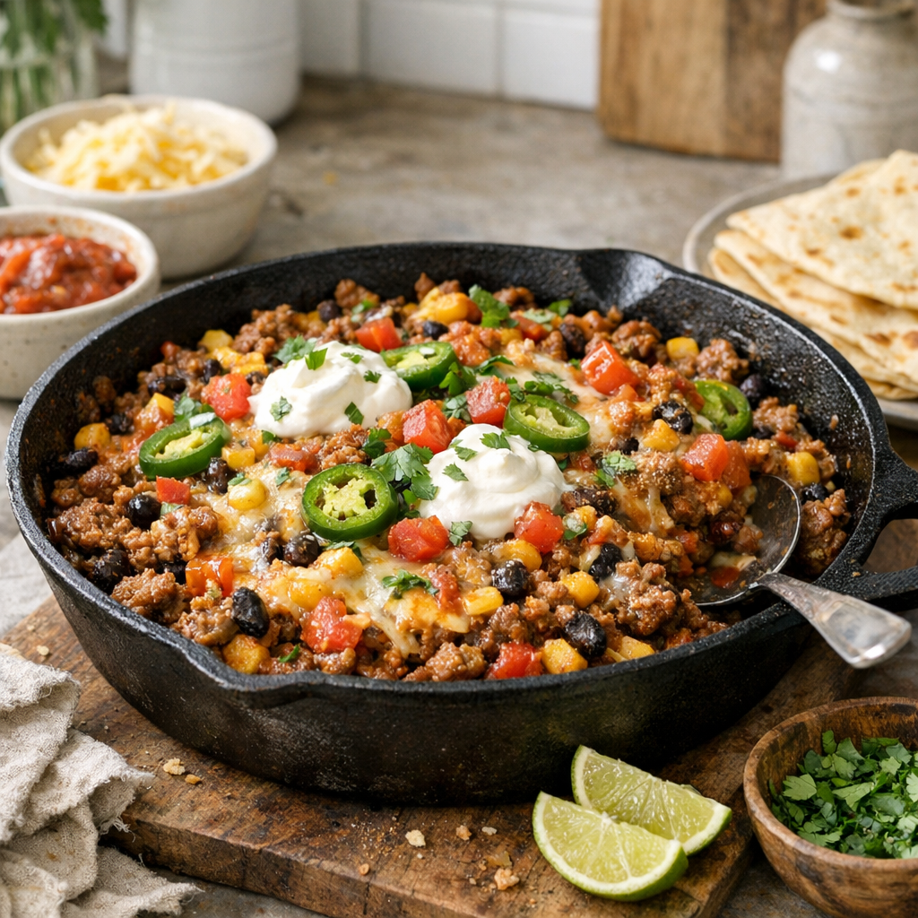 Beef Taco Skillet: Mexican-Style Easy Dinner Recipe