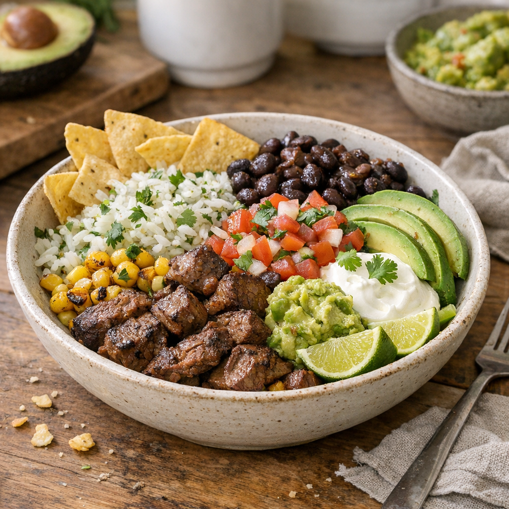 Beef burrito bowl