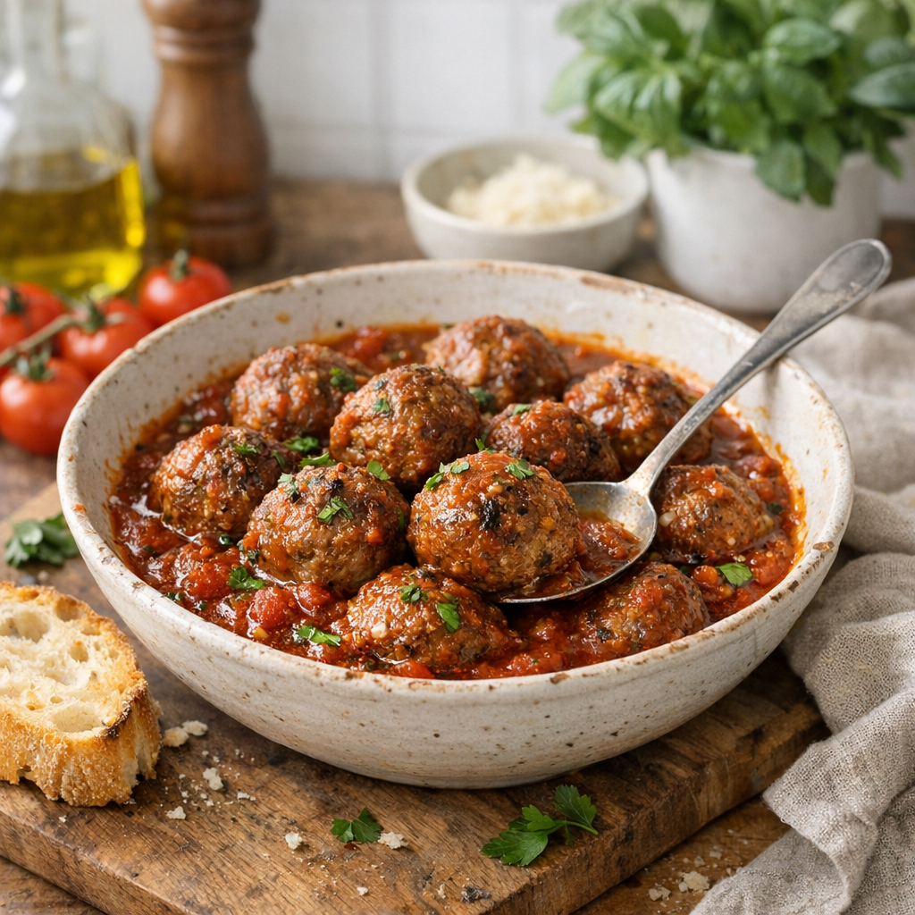 Beef meatballs in sauce