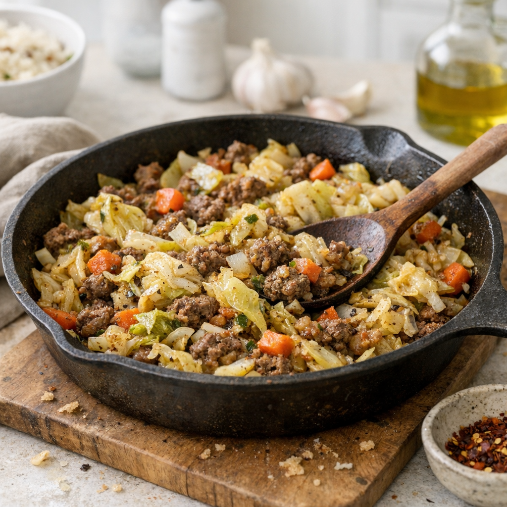 Beef cabbage skillet