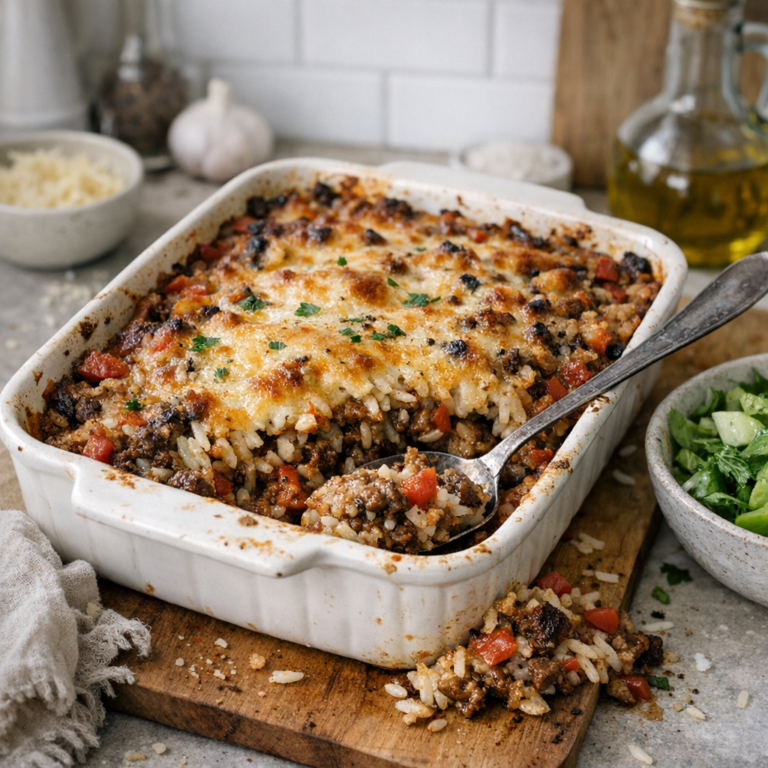 Beef and rice casserole