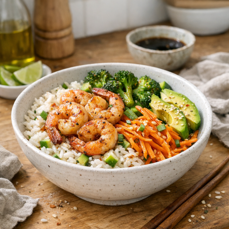 Shrimp and rice bowl