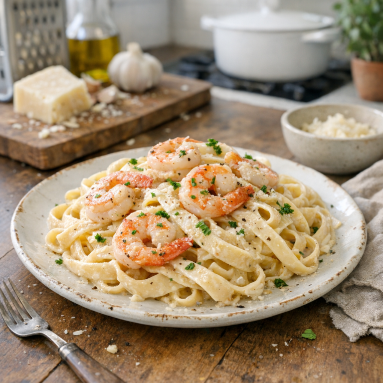 Shrimp alfredo pasta